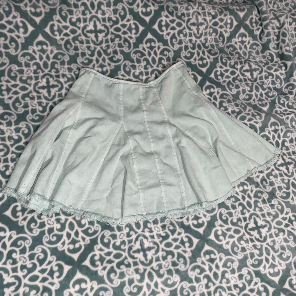 jean pleated skirt